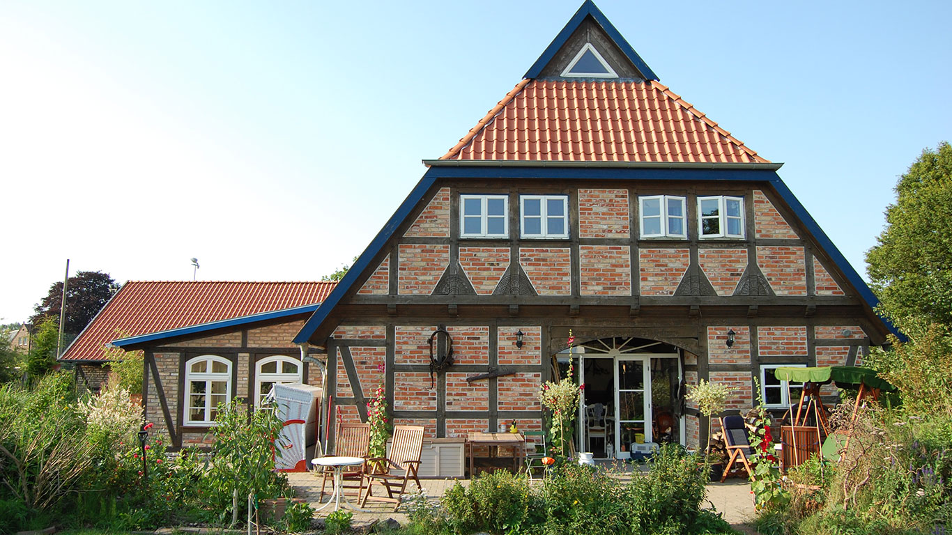 Ferienwohnung Ostsee Elmenhorst Warnemünde Sicht auf Haupthaus